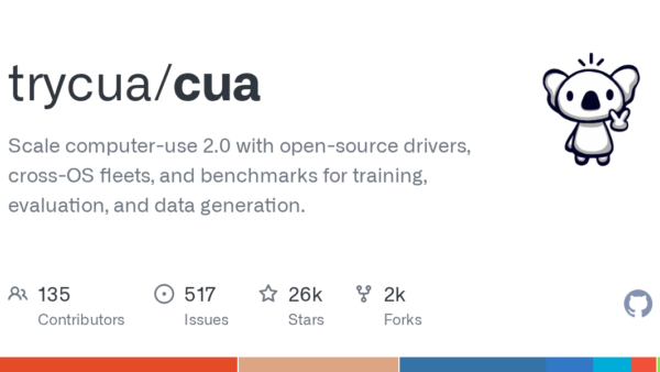 معرفی پروژه cua: زیرساخت متن‌باز مقیاس‌پذیری Computer-Use 2.0 برای اجرای ایجنت‌های کنترلی سیستم‌عامل