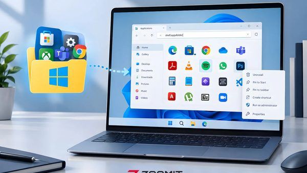 فرمان طلایی شل: مدیریت متمرکز نرم‌افزارها در ویندوز ۱۱ با دسترسی به Applications Folder