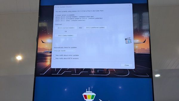 اختلال در تابلوهای اطلاعات پرواز فرودگاه بولوی با نمایش خطای بروزرسانی K-Lite Codec Pack